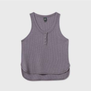 wild fable Button Placket Waffle Tank Top Medium